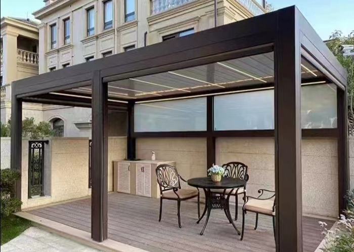 帶燈智能翻板涼亭